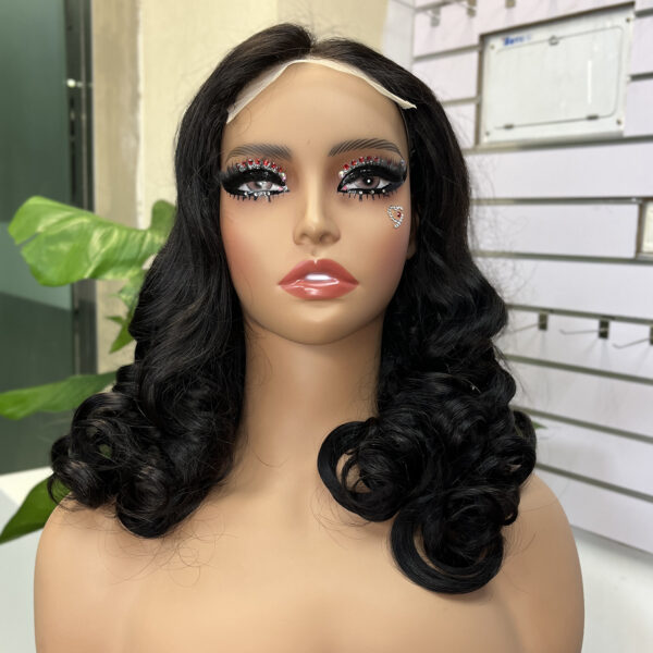 5x5 Glueless Double Drawn Bouncy Curl Transparent Lace Closure Wig - Image 2